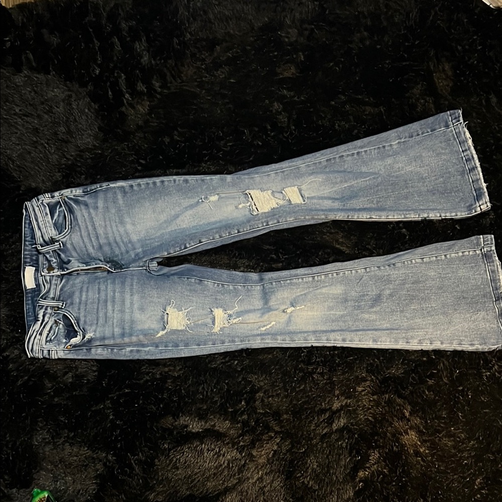 Women's Blue Distressed Jeans